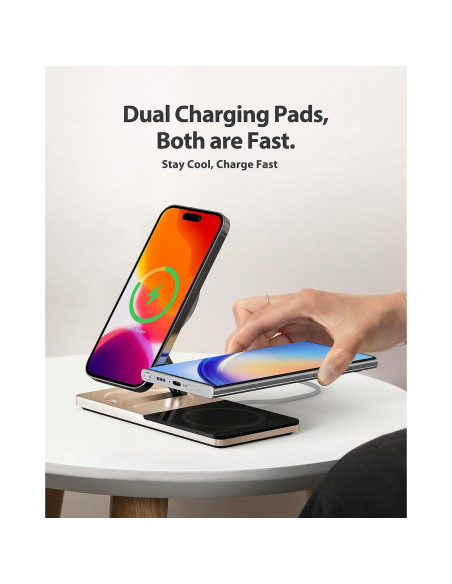 Estación de Carga Inalámbrica ZECHIN 2 en 1 MagSafe para iPhone y AirPods Estación de Carga Inalámbrica ZECHIN 2 en 1 MagSafe para iPhone y AirPods