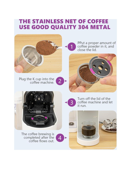 Cápsulas de café recargables YCXDZDG para Keurig 1.0 y 2.0 Cápsulas de café recargables YCXDZDG para Keurig 1.0 y 2.0