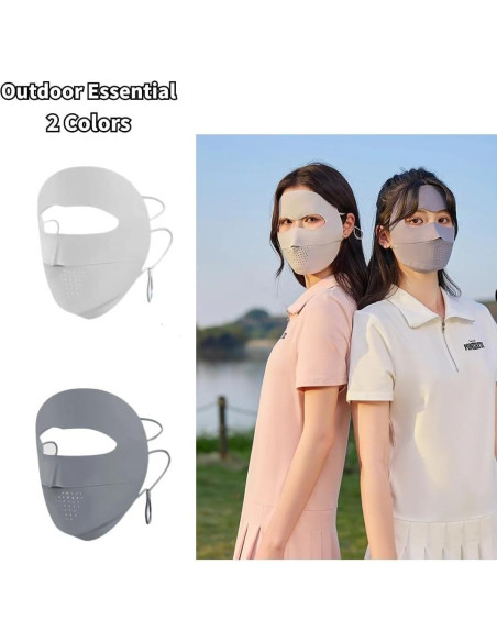 Cubierta Facial UV Transpirable UPF 50+ para Mujeres - Gris Claro Cubierta Facial UV Transpirable UPF 50+ para Mujeres - Gris Claro