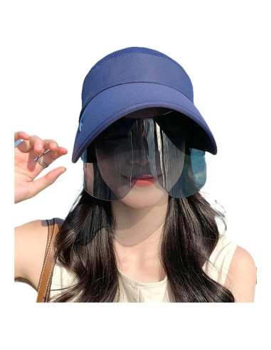Sombrero de Sol Grande con Gafas UV para Mujeres - Azul Marino