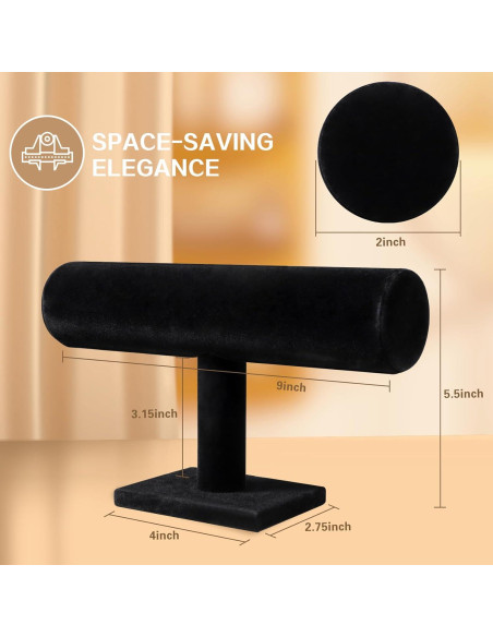 Soporte de Joyería T-Bar TENINYU Terciopelo Negro 22.86x13.97cm Soporte de Joyería T-Bar TENINYU Terciopelo Negro 22.86x13.97cm