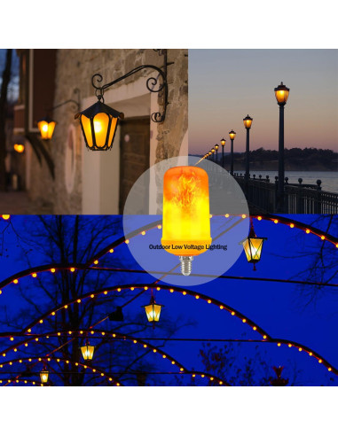 Bombilla LED E12 6W Naranja Parpadeante 12V para Faroles