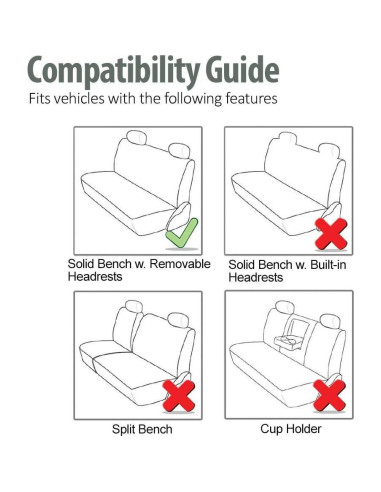 Funda de Asiento Trasero Universal FH Group Beige - Protector para Coche