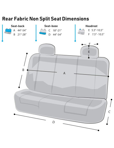 Funda de Asiento Trasero Universal FH Group Beige - Protector para Coche