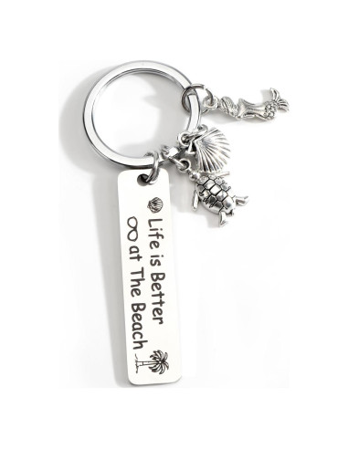 Llave de Playa con Mensaje 'La Vida es Mejor' - Regalo Oceánico