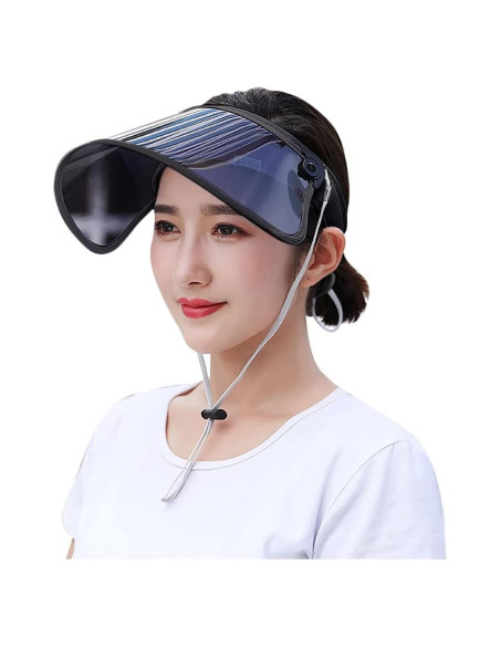 Visera de sol ajustable para mujeres con escudo facial UPF 50+ Visera de sol ajustable para mujeres con escudo facial UPF 50+