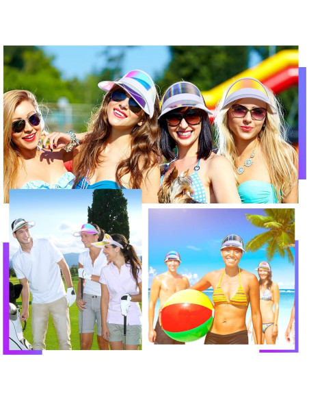 Gorras de Visera Solar Jadive 12 Pcs Ajustables UV Translucidas Gorras de Visera Solar Jadive 12 Pcs Ajustables UV Translucidas