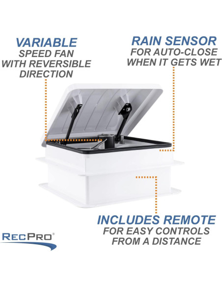 Ventilador de Techo RecPro Vento Deluxe 12V 10 Velocidades Blanco Ventilador de Techo RecPro Vento Deluxe 12V 10 Velocidades Blanco