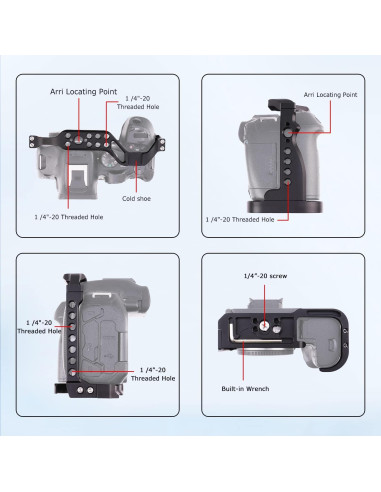 Jaula de Aluminio Foto4easy para Canon EOS R7 con Placa Rápida