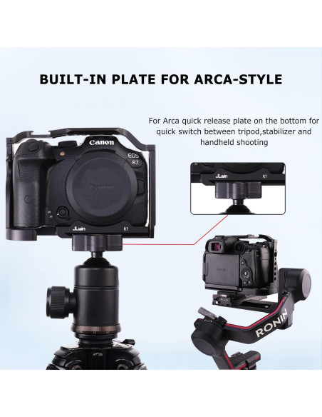Jaula de Aluminio Foto4easy para Canon EOS R7 con Placa Rápida Jaula de Aluminio Foto4easy para Canon EOS R7 con Placa Rápida
