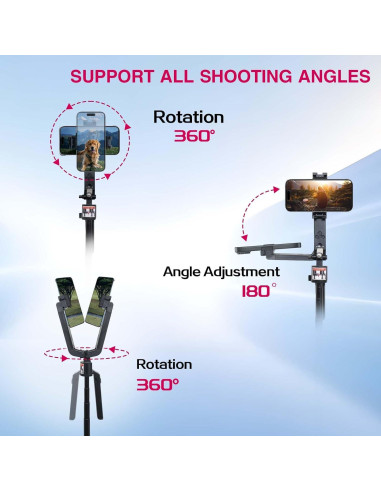 Trípode Selfie Retráctil KNJWGGNM 1.8m con AI y Control Remoto
