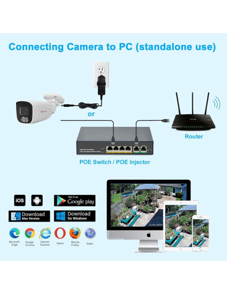 Cámara de Seguridad IP PoE 4MP Anpviz con Micrófono 20m IR Cámara de Seguridad IP PoE 4MP Anpviz con Micrófono 20m IR