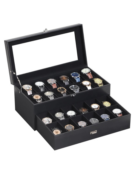 Caja de Relojes AUTOARK de Cuero y Terciopelo 24 Relojes Caja de Relojes AUTOARK de Cuero y Terciopelo 24 Relojes