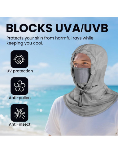 Mascarilla Balaclava Refrigerante YANIKY Gris Claro Transpirable