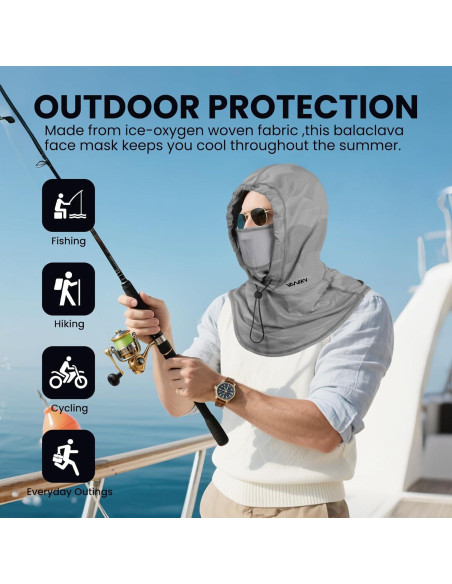 Mascarilla Balaclava Refrigerante YANIKY Gris Claro Transpirable Mascarilla Balaclava Refrigerante YANIKY Gris Claro Transpirable
