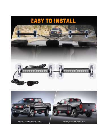 Luces de Emergencia Estroboscópicas XRIDONSEN 24 LED 27.2 cm