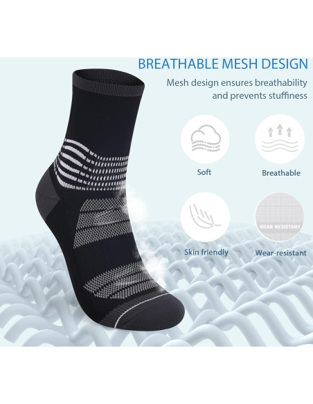 Calcetines de Compresión IRAMY Unisex para Alivio de Fascitis Plantar - 3 Pares Calcetines de Compresión IRAMY Unisex para Alivio de Fascitis Plantar - 3 Pares