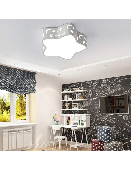 Luz de Techo LED LAKIQ Estrella 40 cm Blanca para Niños Luz de Techo LED LAKIQ Estrella 40 cm Blanca para Niños