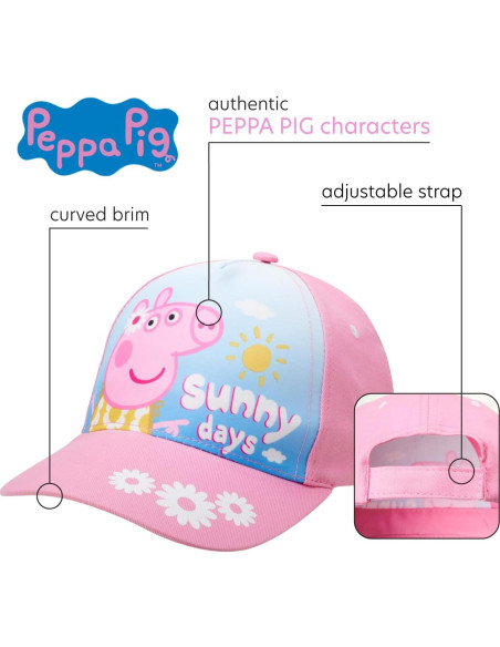 Gorra de béisbol Peppa Pig Hasbro - Ajustable 2-4 años Gorra de béisbol Peppa Pig Hasbro - Ajustable 2-4 años