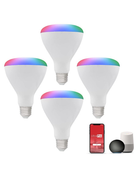 Bombilla LED Inteligente Wi-Fi UltraPro BR30 4 Unidades RGB Bombilla LED Inteligente Wi-Fi UltraPro BR30 4 Unidades RGB
