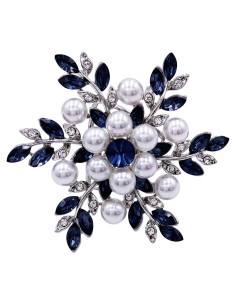 Anillo de Clip para Bufanda Azul Copo de Nieve 4.5cm