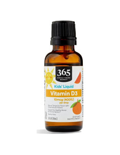 Vitamina D3 Líquida 400UI Sabor Mandarina 365 Whole Foods 29.57ml