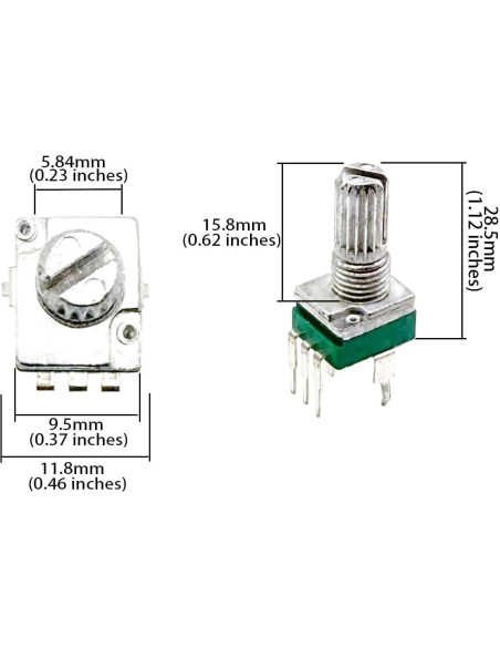 10PCS Potenciómetro Lineal JEBHANNE B100K 100K Ohm 15mm 10PCS Potenciómetro Lineal JEBHANNE B100K 100K Ohm 15mm