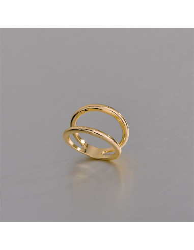 Anillo de Banda Doble Minimalista de Seda para Mujeres