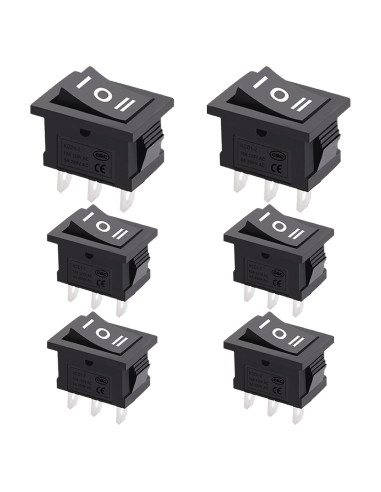 Interruptor Rocker 12V TWTADE KCD1-2-103 3 Posiciones 6 Pcs