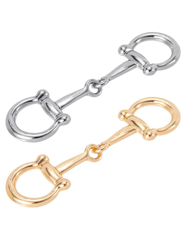 Hebillas de Seda Horsebit Joez para Bufandas - 2 Pcs Oro y Plata