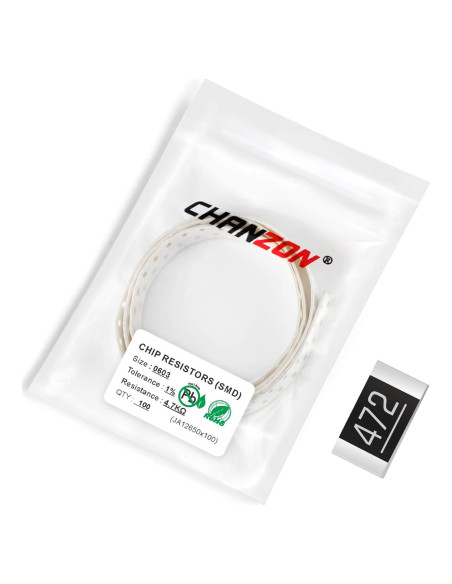 Resistores SMD 0603 Chanzon 4.7K ohm 100 Piezas 1% Tolerancia Resistores SMD 0603 Chanzon 4.7K ohm 100 Piezas 1% Tolerancia