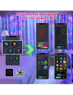 Luces de Cortina LED AKEPO 400 RGB 2x2m Control APP IP65 2