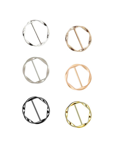 Juego de 6 Clips de Anillo para Bufandas y Camisas - Elegantes