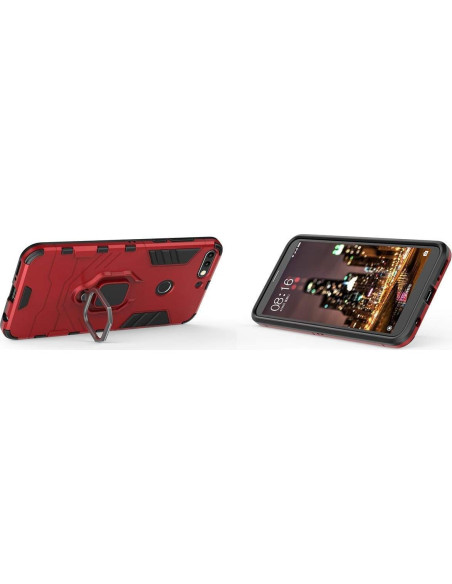 Funda Dura Doble Capa LuluMain para Huawei Y7 Prime 2018 Rojo Funda Dura Doble Capa LuluMain para Huawei Y7 Prime 2018 Rojo