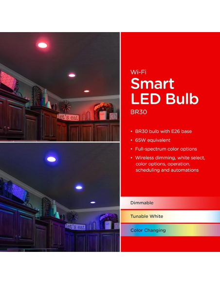 Bombilla LED Inteligente Wi-Fi UltraPro BR30 4 Unidades RGB Bombilla LED Inteligente Wi-Fi UltraPro BR30 4 Unidades RGB