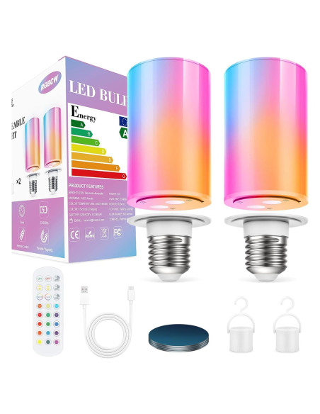 Bombilla LED Recargable Caupel 10000mAh E26 800Lúmenes 2PC Bombilla LED Recargable Caupel 10000mAh E26 800Lúmenes 2PC