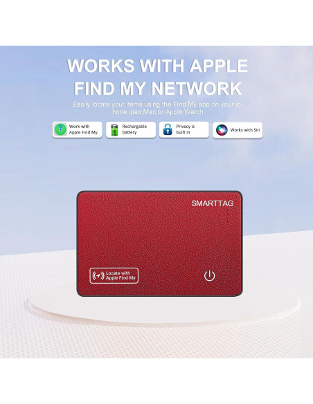 Tarjeta rastreadora Bluetooth Apple Find My - Carbono y Rojo Tarjeta rastreadora Bluetooth Apple Find My - Carbono y Rojo