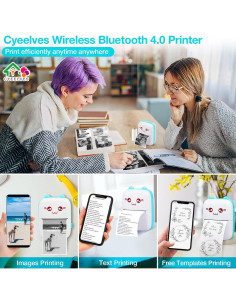 Impresora Térmica Mini Portátil Cyeelves con 6 Rollos de Papel 2