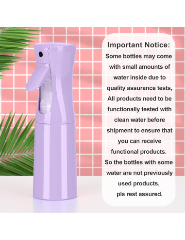 Botella Spray Multiusos KAI ZHOUZHOU 200ml Púrpura Neblina Fina