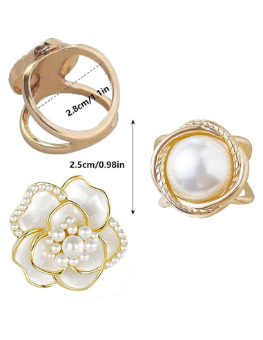Hebillas para Bufandas de Seda Hioyiwse - 3 Estilos, 45g