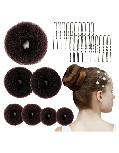 Kit de Fabricación de Moños MAQIHAN - 7 Piezas con Clips