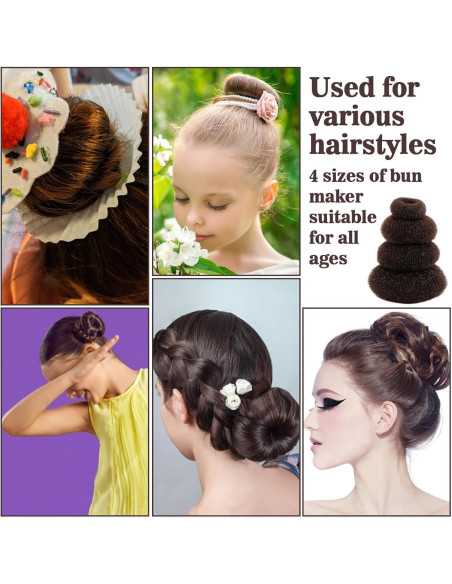 Kit de Fabricación de Moños MAQIHAN - 7 Piezas con Clips Kit de Fabricación de Moños MAQIHAN - 7 Piezas con Clips