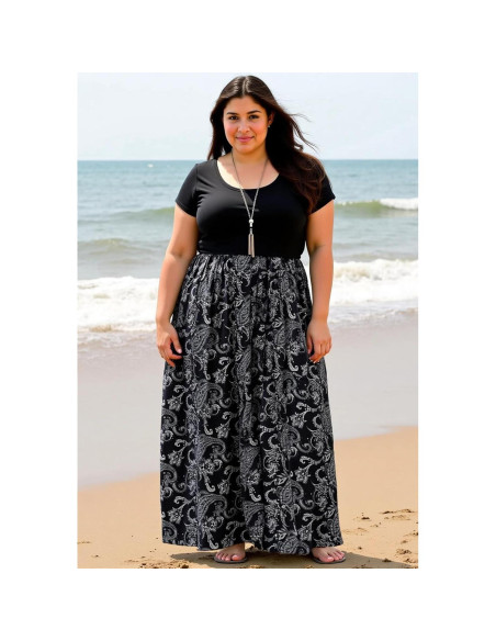 Vestido Maxi Talla Grande Nemidor Negro Anacardo 14 Plus Vestido Maxi Talla Grande Nemidor Negro Anacardo 14 Plus