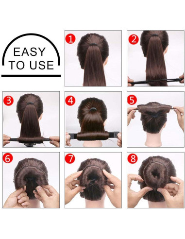 Kit de Accesorios para Cabello iFlyMars - 3 Hacedores Donut, 10 Elásticos, 20 Pasadores