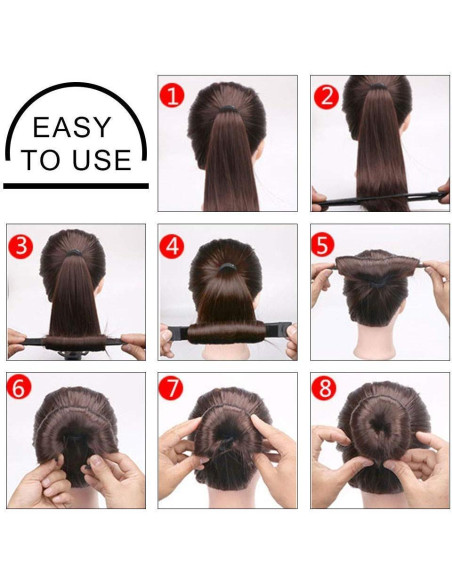 Kit de Accesorios para Cabello iFlyMars - 3 Hacedores Donut, 10 Elásticos, 20 Pasadores Kit de Accesorios para Cabello iFlyMars - 3 Hacedores Donut, 10 Elásticos, 20 Pasadores