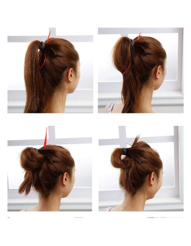 Kit de Accesorios para Cabello iFlyMars - 3 Hacedores Donut, 10 Elásticos, 20 Pasadores