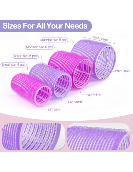 Juego de 33 Rulos Autoadhesivos ELASO para Cabello Largo y Medio Juego de 33 Rulos Autoadhesivos ELASO para Cabello Largo y Medio