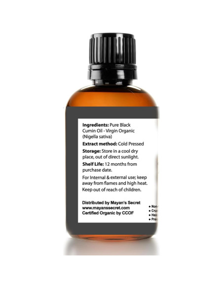 Aceite de Semilla de Comino Negro Orgánico Secreto Maya 113g Aceite de Semilla de Comino Negro Orgánico Secreto Maya 113g
