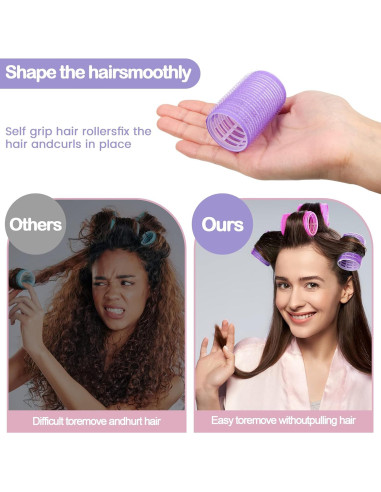 Juego de 33 Rulos Autoadhesivos ELASO para Cabello Largo y Medio