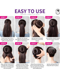 Conjunto Hacer Moño Donut Teenitor - 7 Piezas Marrón 2